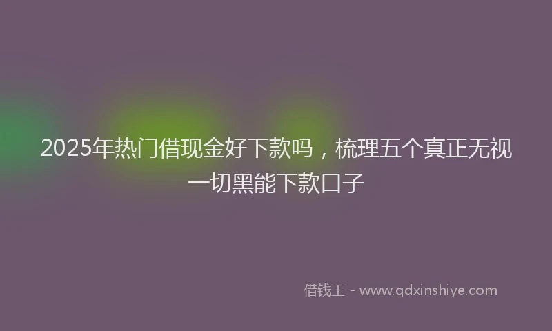 2025年热门借现金好下款吗，梳理五个真正无视一切黑能下款口子