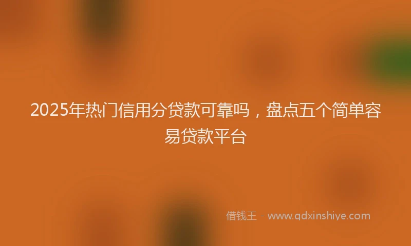 2025年热门信用分贷款可靠吗，盘点五个简单容易贷款平台