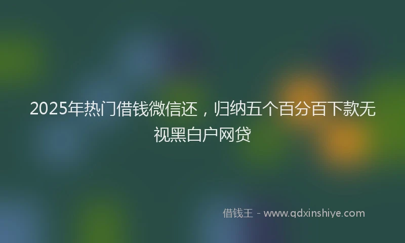 2025年热门借钱微信还，归纳五个百分百下款无视黑白户网贷