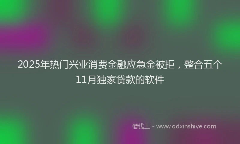2025年热门兴业消费金融应急金被拒，整合五个11月独家贷款的软件