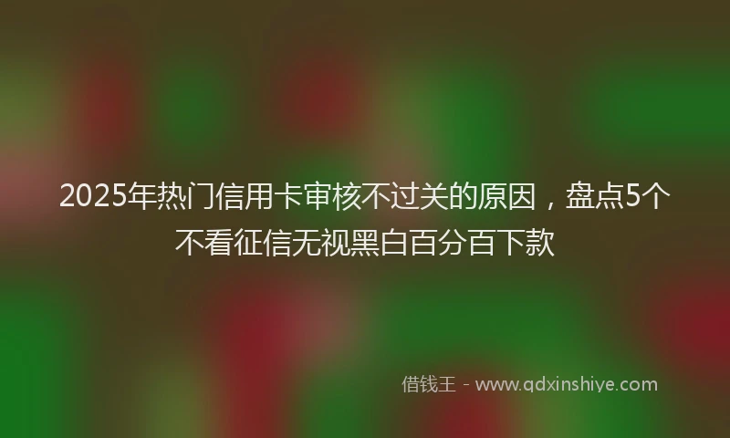 2025年热门信用卡审核不过关的原因，盘点5个不看征信无视黑白百分百下款