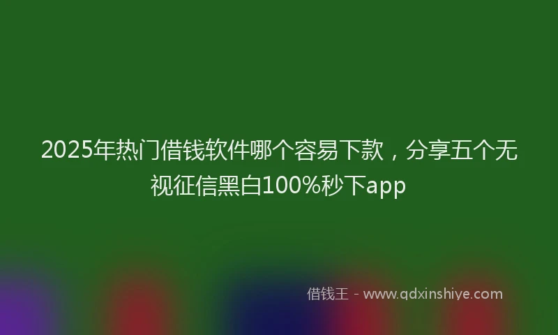 2025年热门借钱软件哪个容易下款，分享五个无视征信黑白100%秒下app