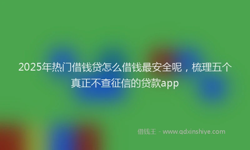 2025年热门借钱贷怎么借钱最安全呢，梳理五个真正不查征信的贷款app