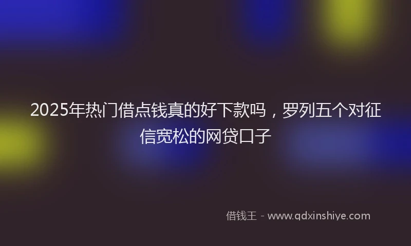 2025年热门借点钱真的好下款吗，罗列五个对征信宽松的网贷口子