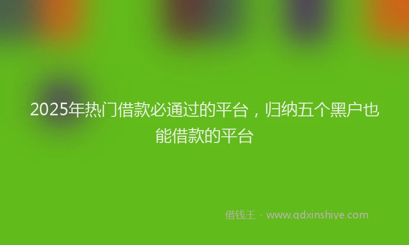 2025年热门借款必通过的平台，归纳五个黑户也能借款的平台