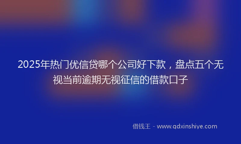 2025年热门优信贷哪个公司好下款，盘点五个无视当前逾期无视征信的借款口子