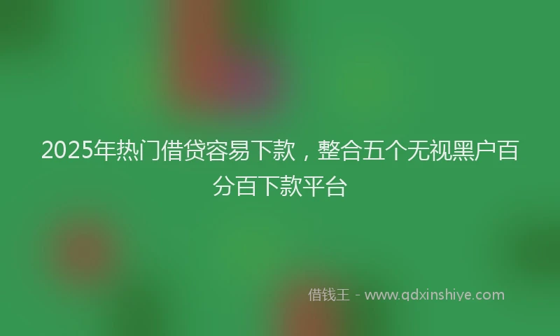 2025年热门借贷容易下款，整合五个无视黑户百分百下款平台