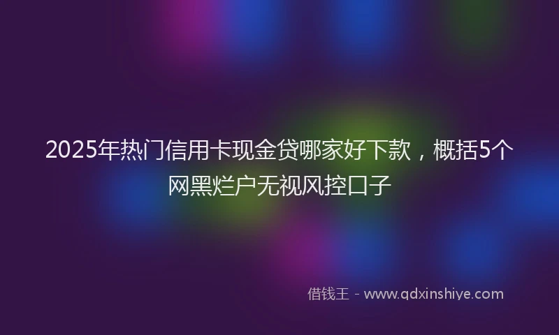 2025年热门信用卡现金贷哪家好下款，概括5个网黑烂户无视风控口子