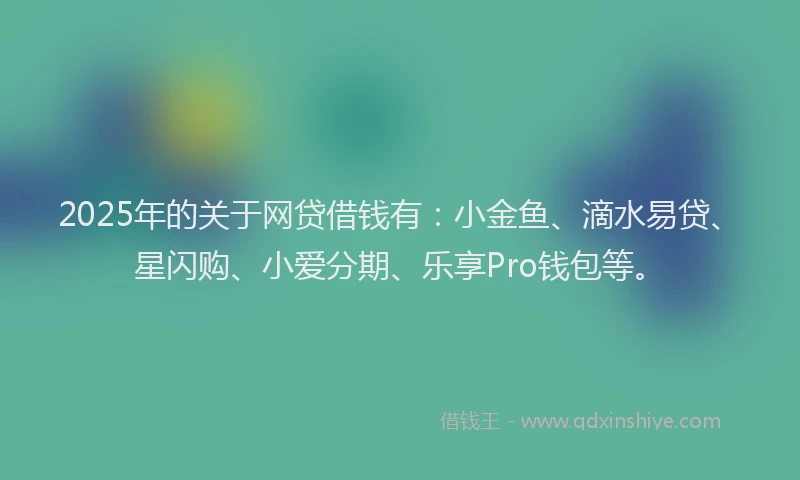 2025年的关于网贷借钱有：小金鱼、滴水易贷、星闪购、小爱分期、乐享Pro钱包等。