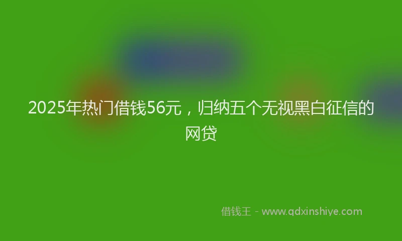 2025年热门借钱56元，归纳五个无视黑白征信的网贷