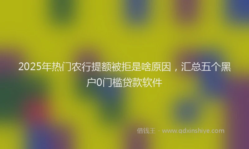 2025年热门农行提额被拒是啥原因，汇总五个黑户0门槛贷款软件