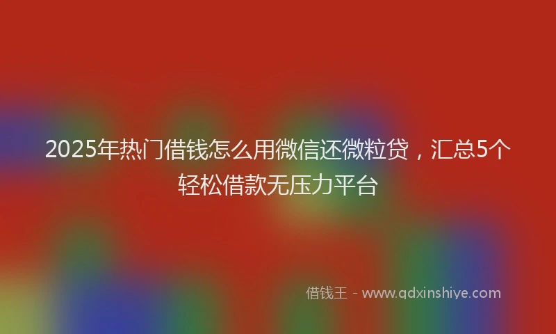 2025年热门借钱怎么用微信还微粒贷，汇总5个轻松借款无压力平台