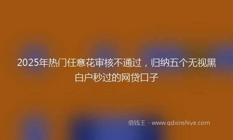 2025年热门任意花审核不通过，归纳五个无视黑白户秒过的网贷口子