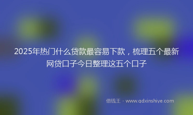 2025年热门什么贷款最容易下款，梳理五个最新网贷口子今日整理这五个口子