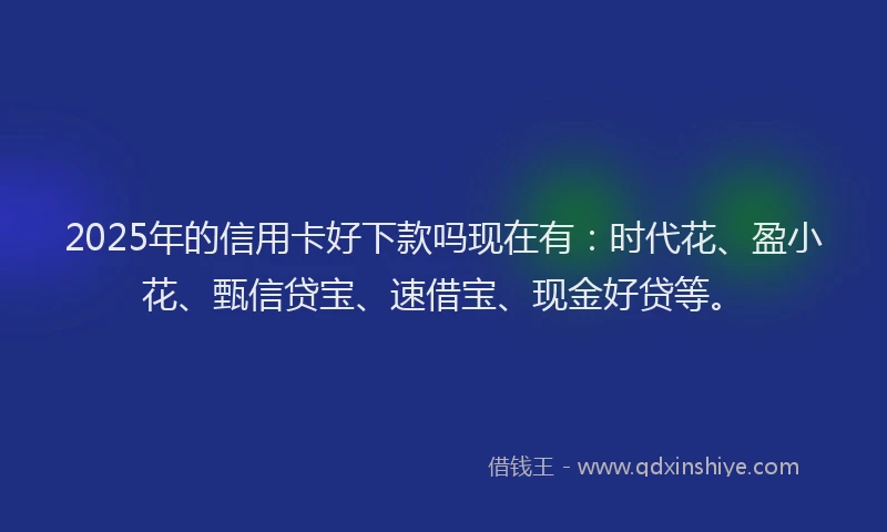 2025年的信用卡好下款吗现在有：时代花、盈小花、甄信贷宝、速借宝、现金好贷等。