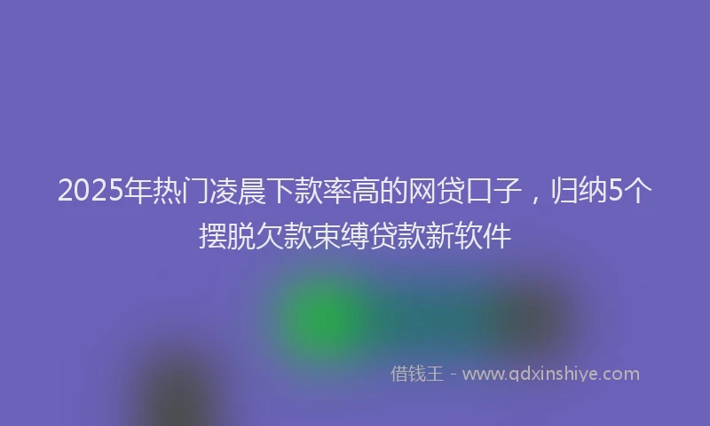 2025年热门凌晨下款率高的网贷口子，归纳5个摆脱欠款束缚贷款新软件