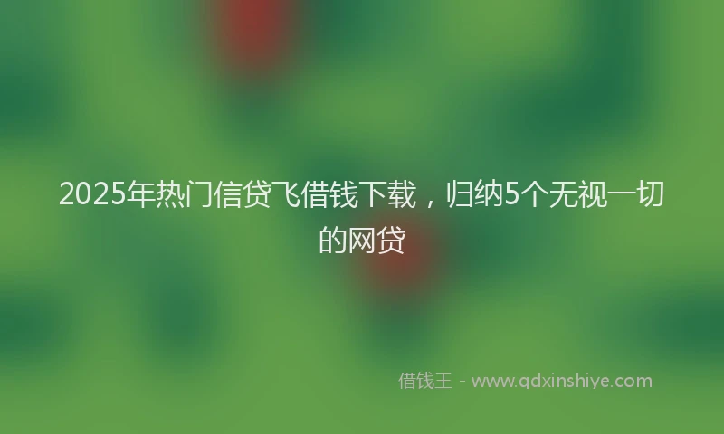 2025年热门信贷飞借钱下载，归纳5个无视一切的网贷