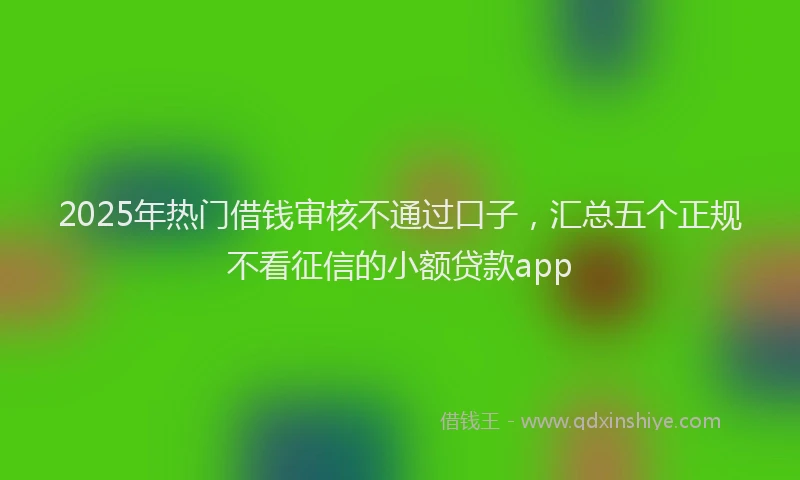 2025年热门借钱审核不通过口子，汇总五个正规不看征信的小额贷款app