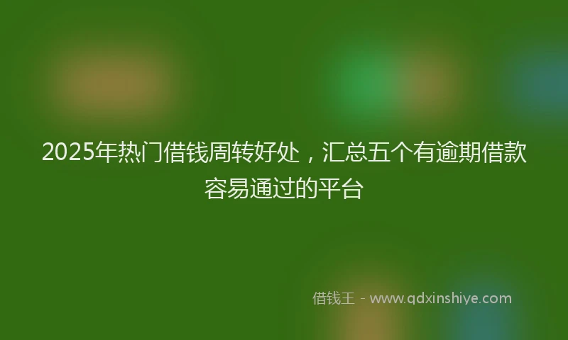 2025年热门借钱周转好处，汇总五个有逾期借款容易通过的平台