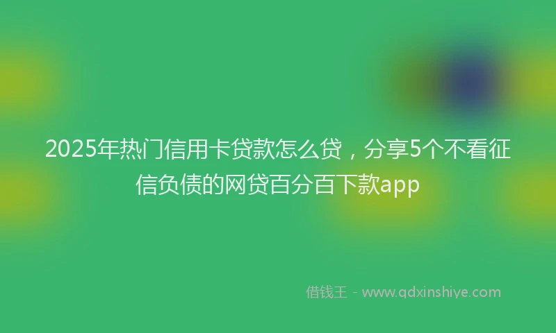 2025年热门信用卡贷款怎么贷，分享5个不看征信负债的网贷百分百下款app