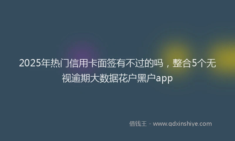 2025年热门信用卡面签有不过的吗，整合5个无视逾期大数据花户黑户app