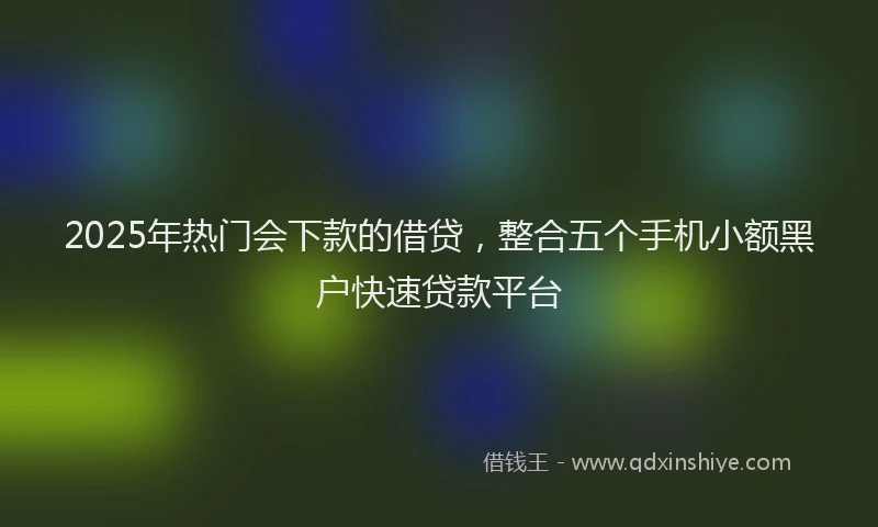 2025年热门会下款的借贷，整合五个手机小额黑户快速贷款平台