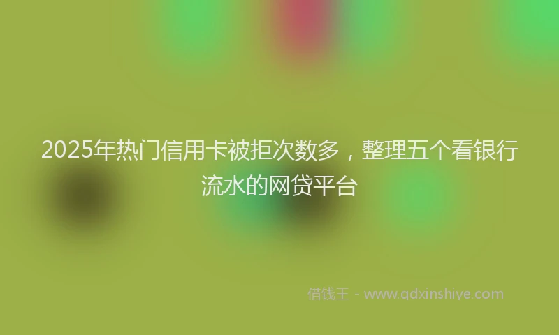 2025年热门信用卡被拒次数多，整理五个看银行流水的网贷平台