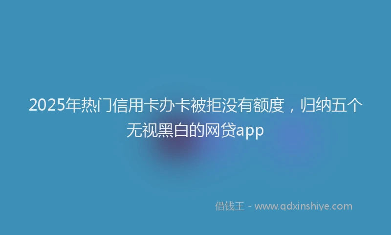 2025年热门信用卡办卡被拒没有额度，归纳五个无视黑白的网贷app
