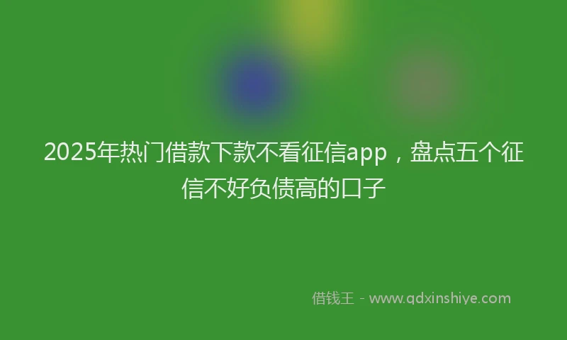 2025年热门借款下款不看征信app，盘点五个征信不好负债高的口子