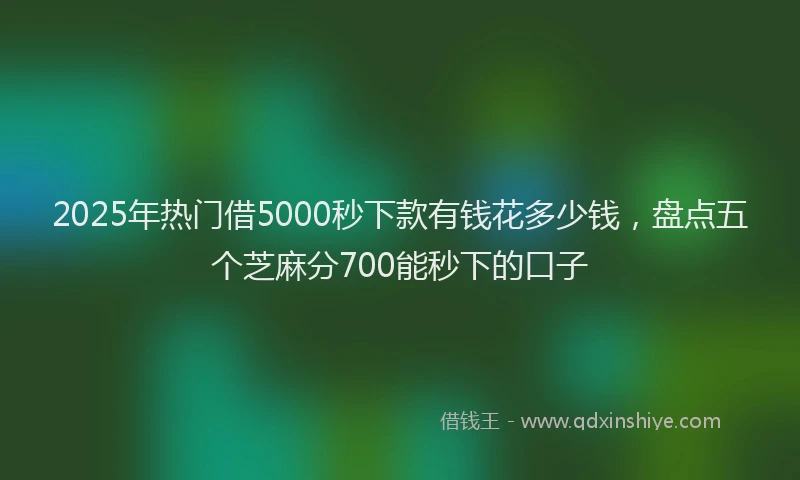 2025年热门借5000秒下款有钱花多少钱，盘点五个芝麻分700能秒下的口子