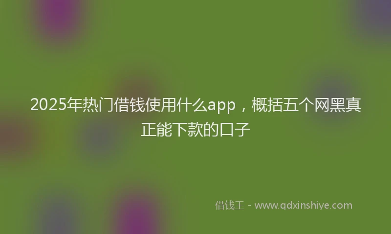 2025年热门借钱使用什么app，概括五个网黑真正能下款的口子