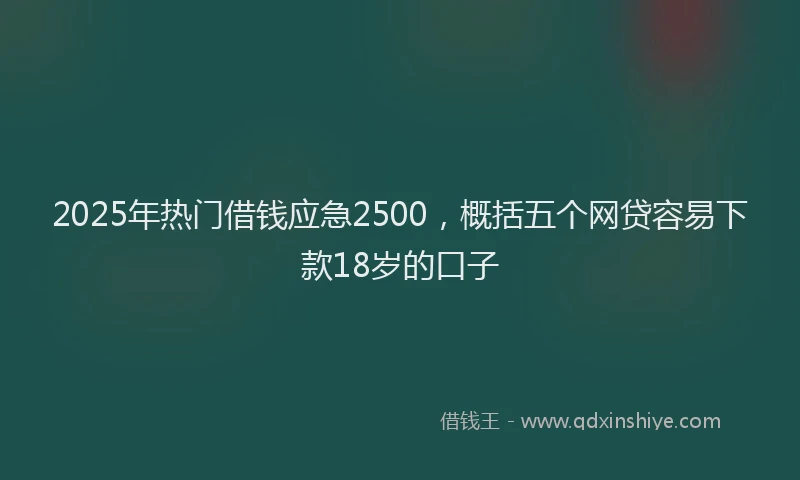 2025年热门借钱应急2500，概括五个网贷容易下款18岁的口子