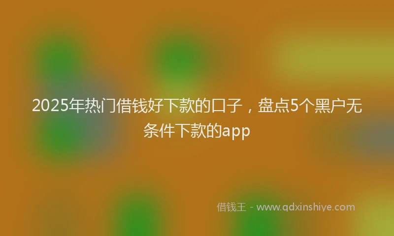 2025年热门借钱好下款的口子，盘点5个黑户无条件下款的app