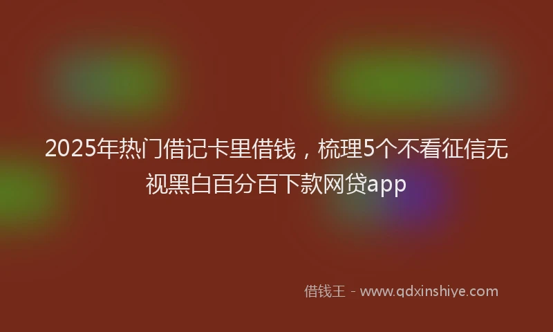 2025年热门借记卡里借钱，梳理5个不看征信无视黑白百分百下款网贷app