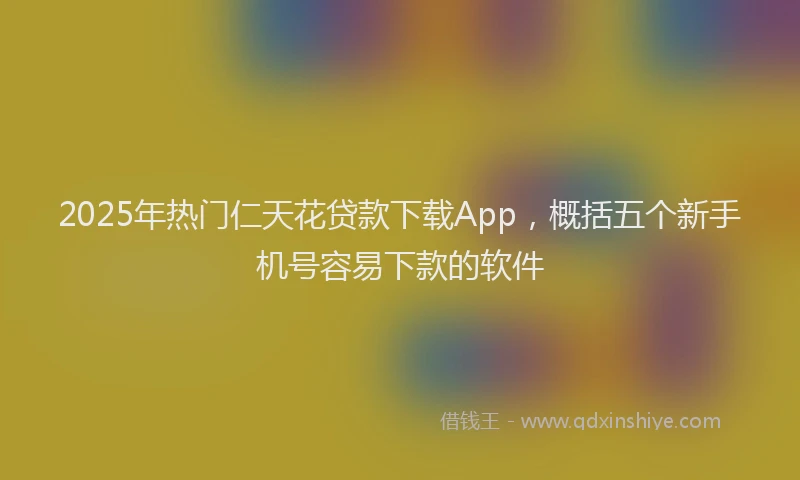 2025年热门仁天花贷款下载App，概括五个新手机号容易下款的软件