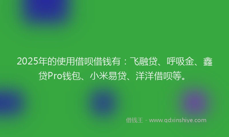 2025年的使用借呗借钱有：飞融贷、呼吸金、鑫贷Pro钱包、小米易贷、洋洋借呗等。