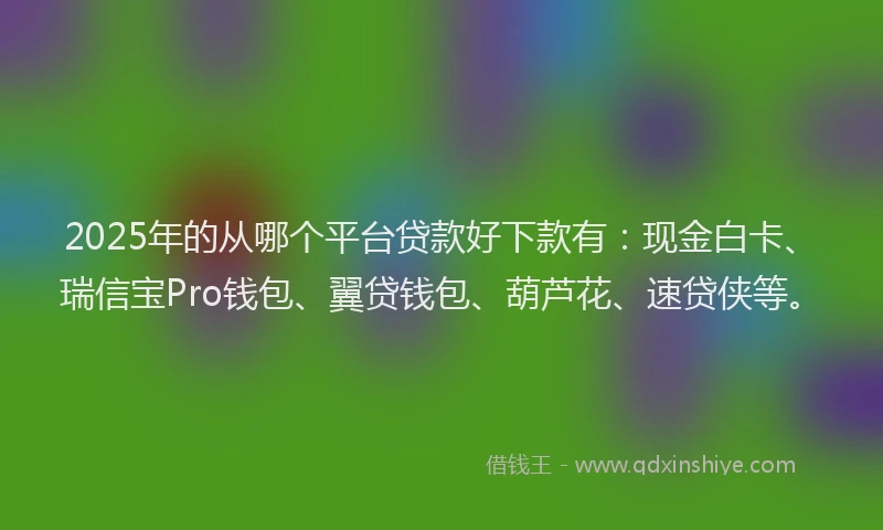 2025年的从哪个平台贷款好下款有：现金白卡、瑞信宝Pro钱包、翼贷钱包、葫芦花、速贷侠等。