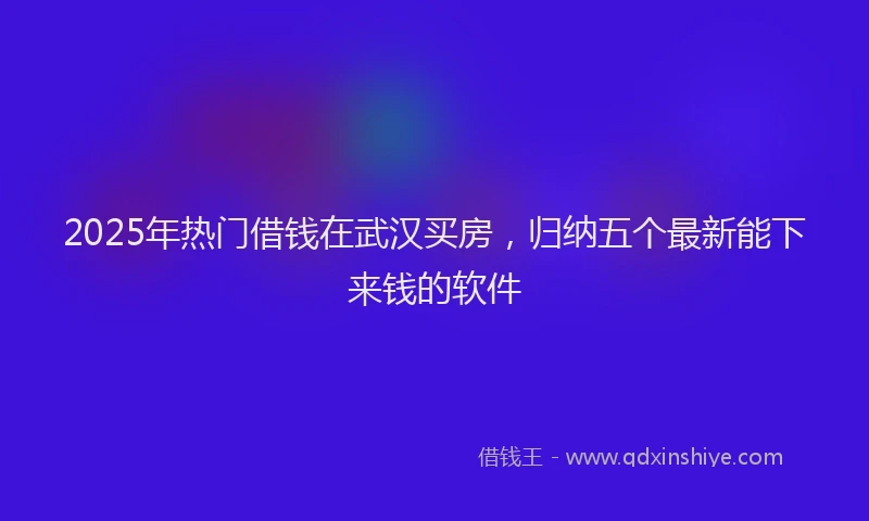 2025年热门借钱在武汉买房，归纳五个最新能下来钱的软件