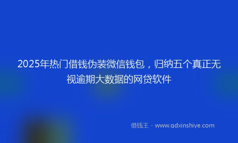2025年热门借钱伪装微信钱包，归纳五个真正无视逾期大数据的网贷软件