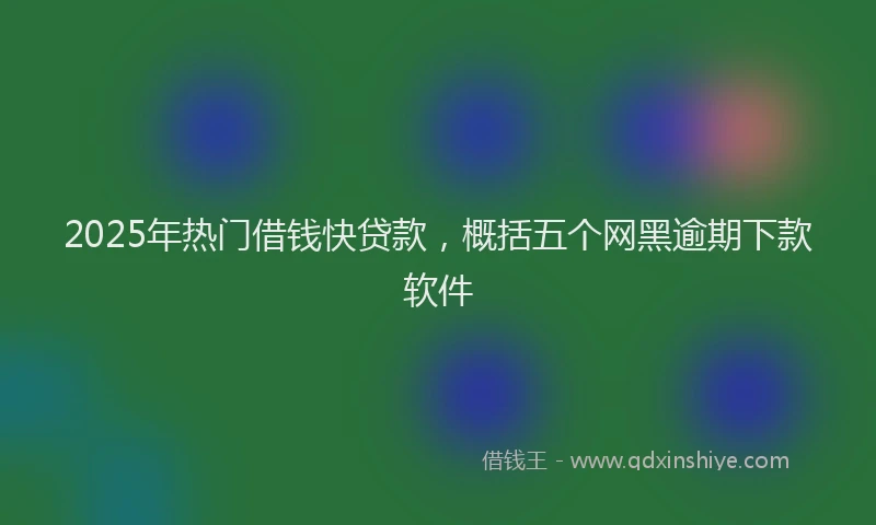 2025年热门借钱快贷款，概括五个网黑逾期下款软件