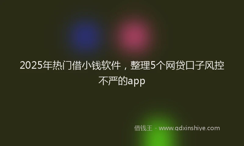 2025年热门借小钱软件，整理5个网贷口子风控不严的app