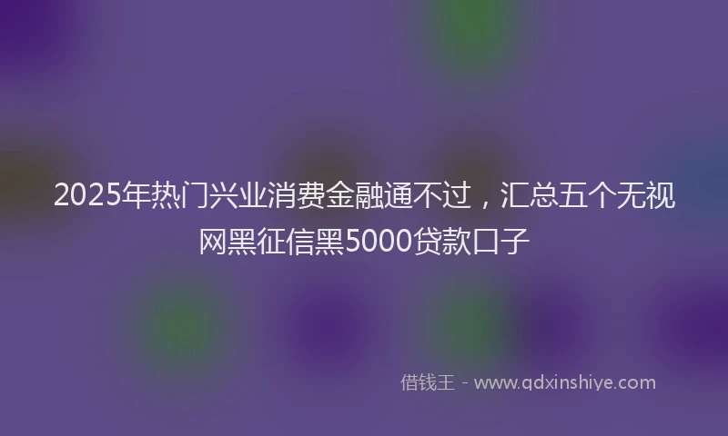 2025年热门兴业消费金融通不过，汇总五个无视网黑征信黑5000贷款口子