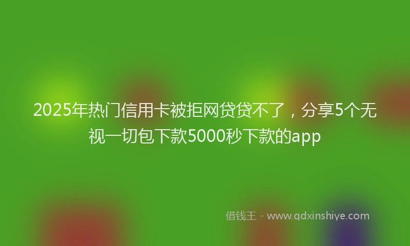 2025年热门信用卡被拒网贷贷不了，分享5个无视一切包下款5000秒下款的app