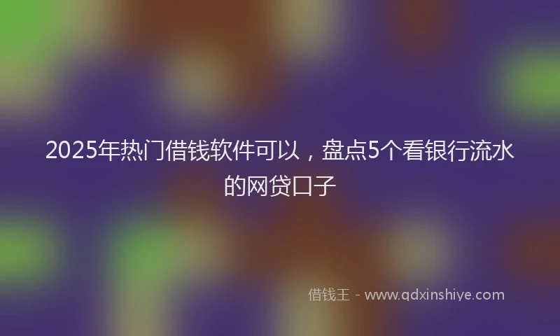 2025年热门借钱软件可以，盘点5个看银行流水的网贷口子