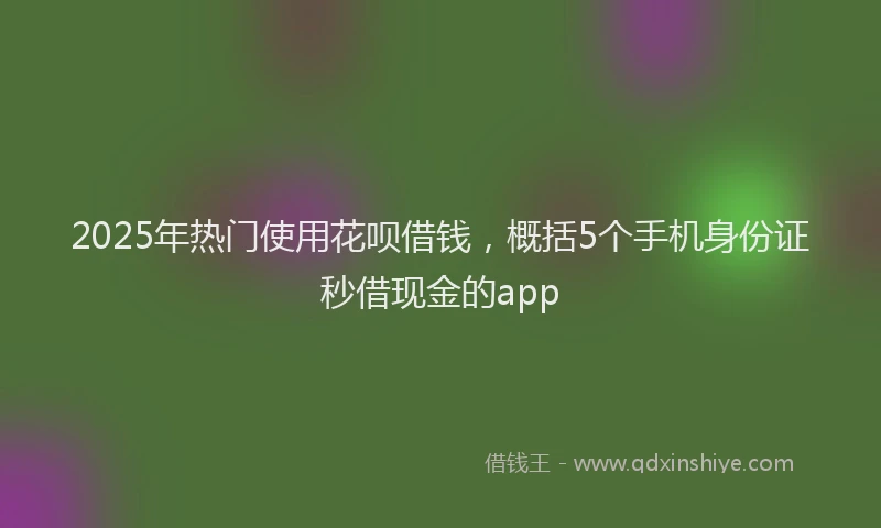 2025年热门使用花呗借钱，概括5个手机身份证秒借现金的app