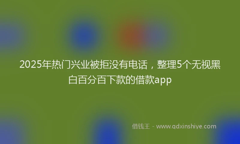2025年热门兴业被拒没有电话，整理5个无视黑白百分百下款的借款app