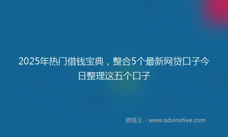 2025年热门借钱宝典，整合5个最新网贷口子今日整理这五个口子