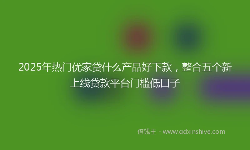 2025年热门优家贷什么产品好下款，整合五个新上线贷款平台门槛低口子
