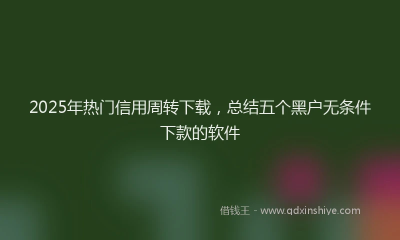 2025年热门信用周转下载，总结五个黑户无条件下款的软件