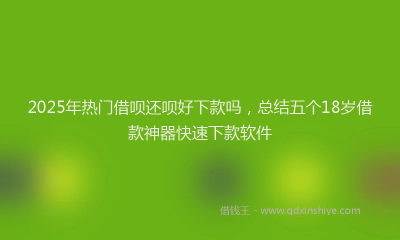 2025年热门借呗还呗好下款吗，总结五个18岁借款神器快速下款软件